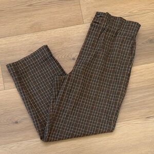 Madewell Brown and Gray Plaid Chinos